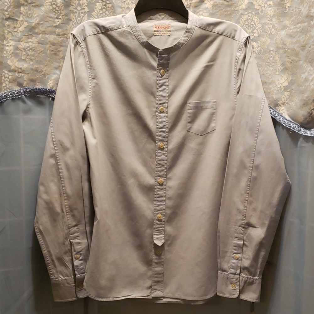 MEN'S ALL SAINTS SPITAL FIELDS BLUE SHIRT SZ M